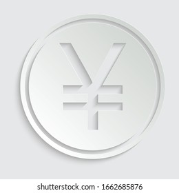 paper Yen  icon. Yen  sign. vector