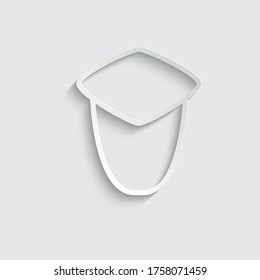 icono del yogur del papel - vector