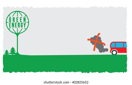 Paper for your text and smoke and green energy icon