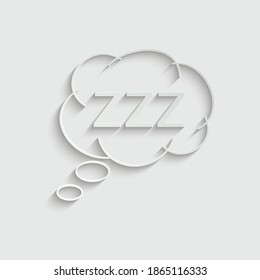 paper zzz vector icon. sleep icon.