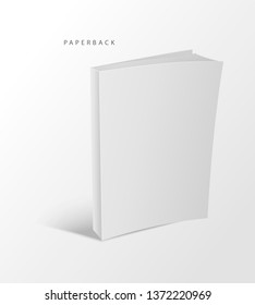 A paperback book. Empty vector template. Realistic mockup book, magazine, textbook, catalog, journal.