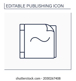 Paperback line icon. Book bound in stiff paper or flexible card.Publishing concept. Isolated vector illustration. Editable stroke