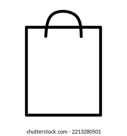 Paperbag Line Icon Isolated On White Background. Single Icon