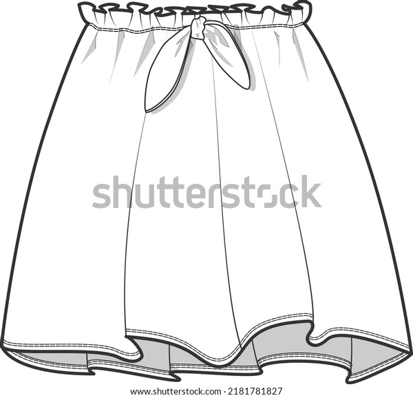Paperbag skirt with knot front\
bow