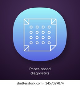 Paper-based diagnostics app icon. Biosensor. Quick analysis results. Biotechnology. UI/UX user interface. Web or mobile application. Vector isolated illustration