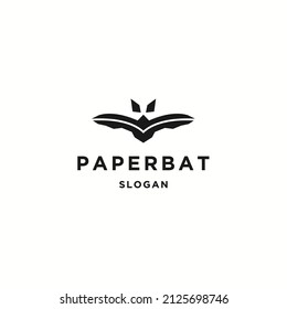 Paperbat logo icon flat design template