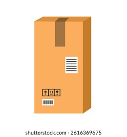 Paperboard illustration. Boxes. Cardboard. Packaging. Fragile box. Warehouse goods.