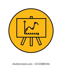 paperboard with statistics arrows