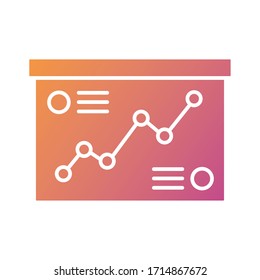paperboard with statistics silhouette style icon vector illustration design