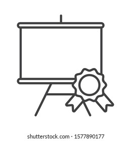 paperboard training with medal price vector illustration design