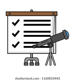 paperboard training with telescope