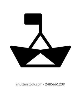 Paperboat Icon Vector Symbol Design Illustration