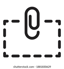 Paperclip Attach File Field Flat Icon Isolated On White Background