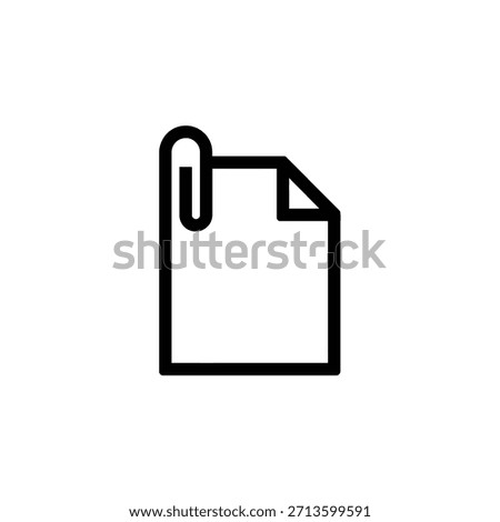Paperclip attached to a document, illustrating the concept of attachment or file organization