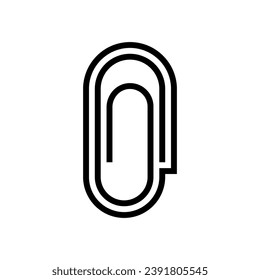 paperclip attached file glyph icon vector. paperclip attached file sign. isolated symbol illustration