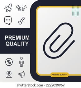 Paperclip, attachment, attach icon graphic element. Modern design.