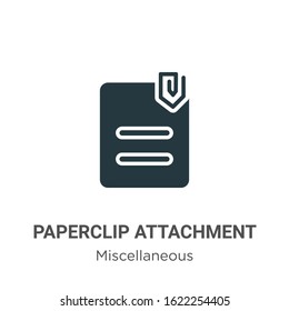 Paperclip attachment glyph icon vector on white background. Flat vector paperclip attachment icon symbol sign from modern miscellaneous collection for mobile concept and web apps design.