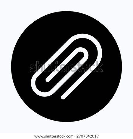 Paperclip Attachment Symbol Isolated Circular Vector Icon.