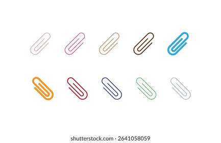 Paperclip or Attachment symbols. Perfect for digital interfaces, document apps, or productivity tools where file attachment or linking functionality is key.
