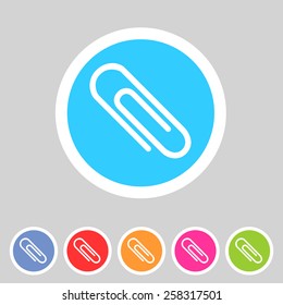 Paperclip badge flat icon sign set symbol