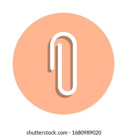 Paperclip badge icon. Simple glyph, flat vector of web icons for ui and ux, website or mobile application