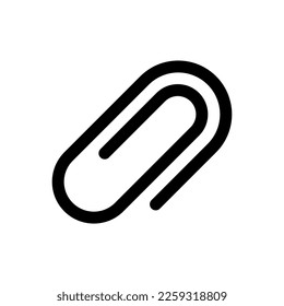 Paperclip black glyph ui icon. Stationery supply. Office accessory. Hold papers. User interface design. Silhouette symbol on white space. Solid pictogram for web, mobile. Isolated vector illustration