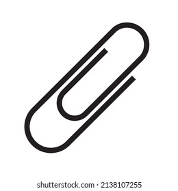 paperclip black icon, vector illustration 