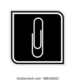 paperclip  - black vector icon