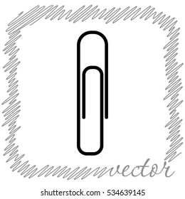 Paperclip  black  vector icon
