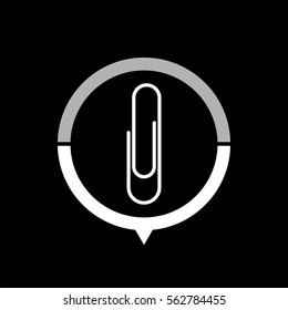 paperclip  - black vector icon