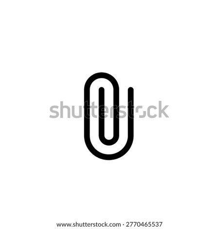 Paperclip black vector icon or Attachment symbol