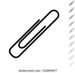 Paperclip - black vector icon and ten icons in  shades of grey