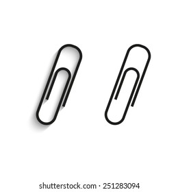 paperclip - black vector icons