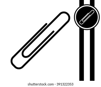 paperclip - black and white vector icon