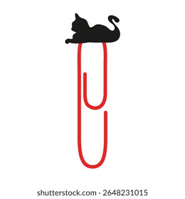 Paperclip with Cat Silhouette on Top Icon
