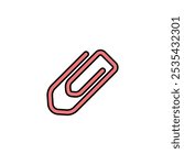 Paperclip colored vector icon on white background