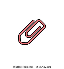 Paperclip colored vector icon on white background