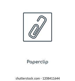 Paperclip concept line icon. Linear Paperclip concept outline symbol design. This simple element illustration can be used for web and mobile UI/UX.