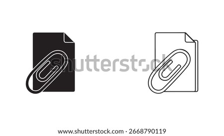 Paperclip and document outline icons