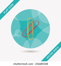 Paperclip flat icon with long shadow,eps10