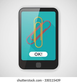 Paperclip flat icon with long shadow,eps10