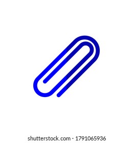 Paperclip flat icon. Symbol vector on white background.