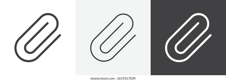 Büroklammer flach und Liner Vektor Icons Set