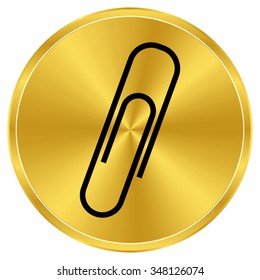 paperclip - gold vector icon