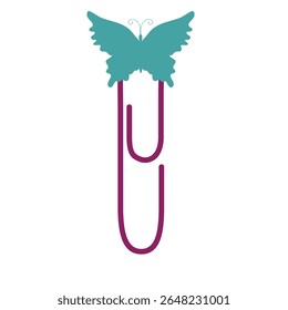 Paperclip Graphic with Butterfly Icon