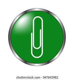 paperclip -  green vector icon