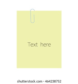 paperclip hold paper icon with text illustration isolated in a white background