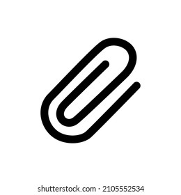 Paperclip Icon in black flat glyph, filled style isolated on white background