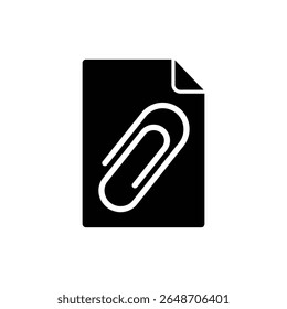 Paperclip Icon with Flat Loop for Attachment and Documents