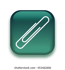 paperclip icon - glossy vector button
